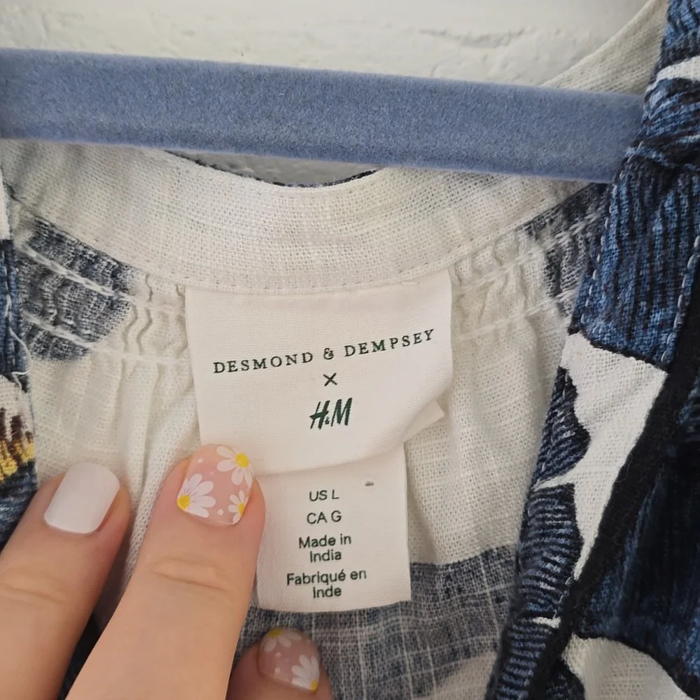 Desmond & Dempsey X H&M Banana Leaves Tropical Maxi Dress Size L - Picture 4 of 12